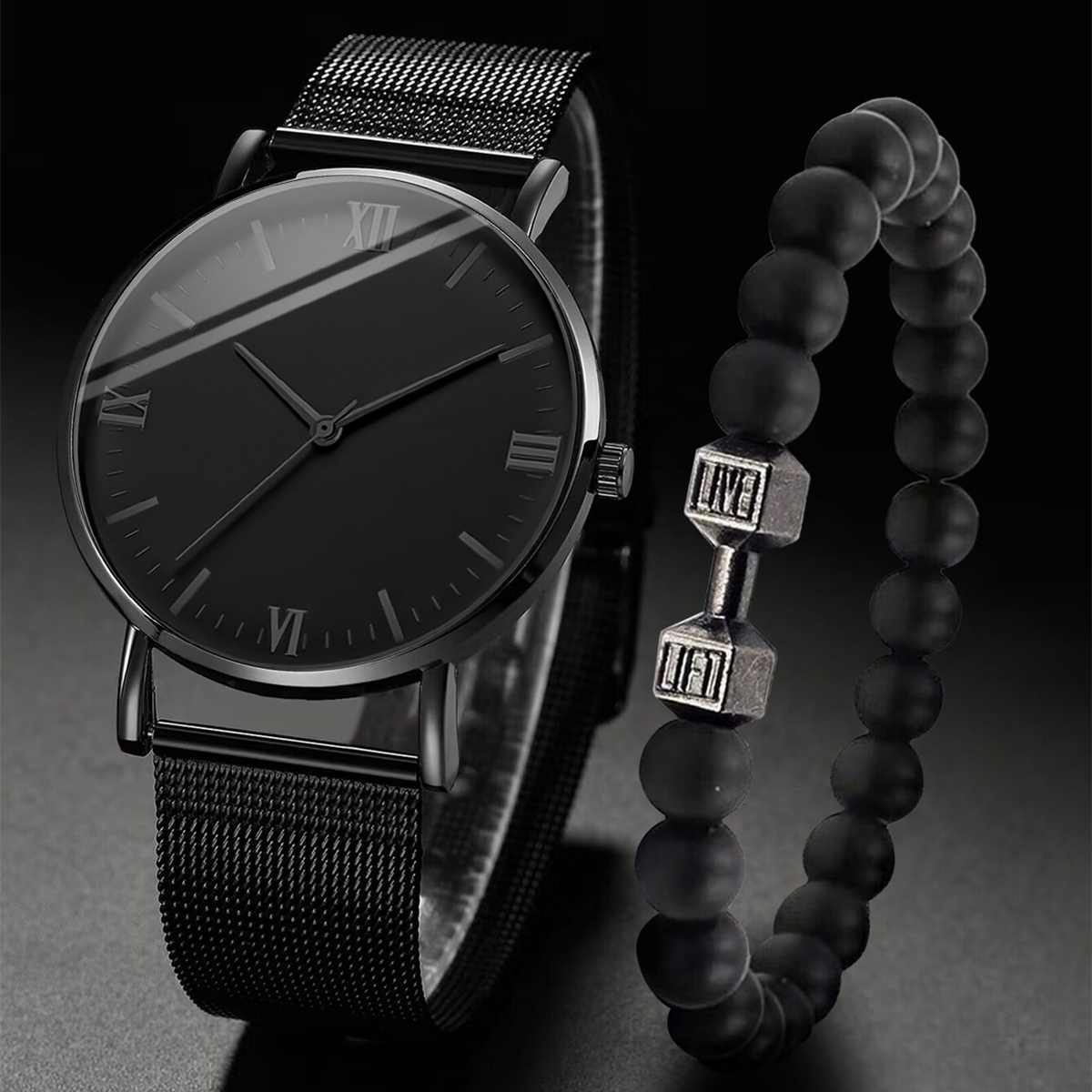 2PCS Men's Watch Fashion Roma  - Stainless Mesh Band recension och pris