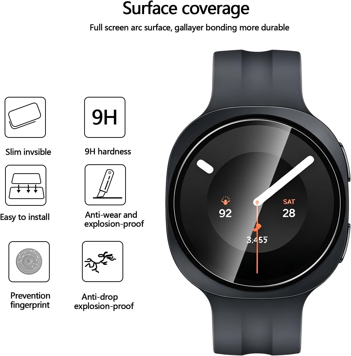 5 Pcs HD Tempered Glass For Sa - Accessories For Galaxy Watch 5 recension och pris